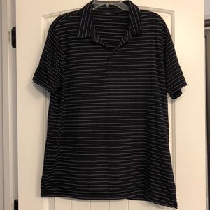 Apt 9 Polo Shirt Men’s XL Black Tan Stripes Short Sleeve